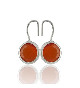 Kadir Jewellery Gümüş Kaplama Kadın Taşlı Küpe -El İşçiliği Ve Hipoalerjenik Küpe (Kırmızı)