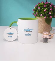 Su Ürünleri Mühendisi Kupa Bardak ve Anahtarlık (Yeşil)