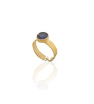 Kadir Jewellery 22 Ayar Altın Kaplama Zirkon Taşlı Kadın Minimal Yüzük (Mor)