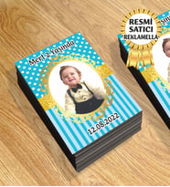 2 Temalı Kişiye Özel Resimli Doğum Günü Magneti  8x6 Cm 10 Adet (Mavi)