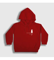 Presmono Unisex Çocuk Beyaz Cat On The Wall Kedi Kapüşonlu Sweatshirt 287913tt (Kırmızı)