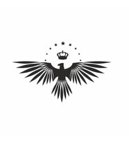 Yıldızlı Kartal  Oto Sticker 30x22 cm Siyah (Siyah-Siyah)