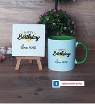 Happy Birthday Dekoratif Taş, Kupa Bardak Kırmızı Hediye (Model 13)