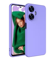 Realme C55 Kılıf Kamera Korumalı iÇi Süet Dokulu Lansman Tipi Silikon (Lila)