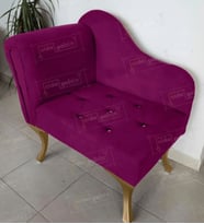 Yeni Model Tekli Köşe Koltuğu Josefin Bench Gold Ayak (Mor)