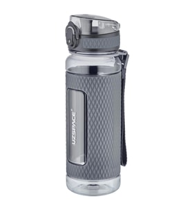 Uzspace FiftyFifty 520ml Tritan Su Matarası Silikon Korumalı Kaydırmaz Gövde (Gri)