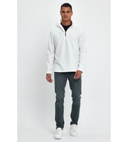 Erkek Rahat Kalıp Softech Polar Yarım Fermuarlı Sweatshırt spr24pw20 (Ekru)