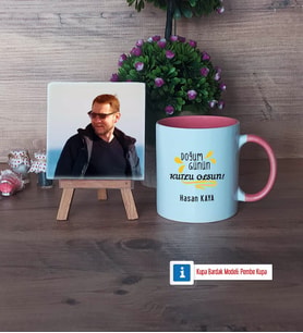 Doğum Günü Hediyesi Fotoğraflı Dekoratif Taş, Kupa Bardak Beyaz Hediye (Model 6)