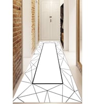 Dijital Baskılı Kaymaz Taban Yıkanabilir Modern Yolluk Ve Koridor Halısı NDU-HT-428 (Siyah)