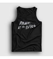 Presmono Unisex Beyaz Brush Panic! at the Disco Atlet 72182tt (Siyah)
