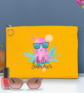 BK Gİft Yaz Temalı-5 Astarlı Portföy Çanta 30x21cm(12 Renk Seçeneği), Baskılı El Çantası, Organizer Çanta (Sarı)