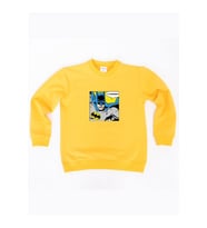 Batman baskılı pamuklu kumaş çocuk sweatshirt (Sarı)