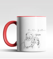 Kişiye Özel Noel Baba Mutlu Yıllar Tasarımlı Siyah Kupa (Kırmızı)