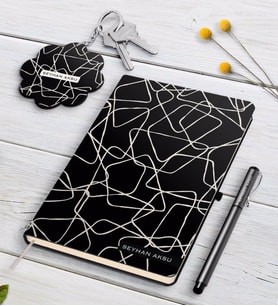 BK Gift Kişiye Özel İsimli Beyaz Defter Kalem Ve Anahtarlık Hediye Seti-27 (Model 2)