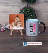 Anneye Hediye Fotoğraflı Dekoratif Taş, Kupa Bardak Beyaz Hediye (Model 9)