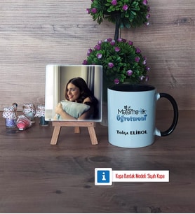 Matematik Öğretmeni Fotoğraflı Dekoratif Taş, Kupa Bardak Beyaz Hediye Matematik Öğretmenine Hediye (Model 11)