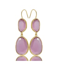 Kadir Jewellery 22 Ayar Altın Kaplama Kadın Sallantılı Küpe -El İşçiliği Ve Hipoalerjenik Küpe (Pembe)