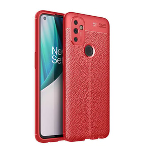 One Plus Nord N100 Kılıf Deri Tarzı Niss Silikon Case (Kırmızı)
