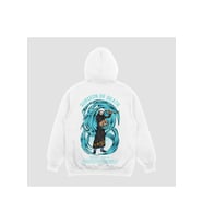 Unisex Siyah Law Baskılı Hoodie Oversize Kapşonlu Sweatshirt (Beyaz)