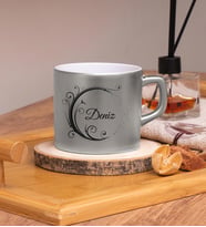 Kişiye Özel Tasarımlı Renkli Nescafe/Çay Fincanları 220 ML & Model No SC-1986 (Gümüş)