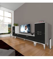 Decoraktiv Eko ON2 Slm Std Silver Tv Ünitesi Tv Sehpası (Siyah - Beyaz)