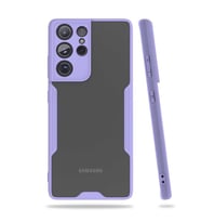 Galaxy S21 Ultra Kılıf Zore Parfe Kenarları Pastel Renk Silikon (Mor)