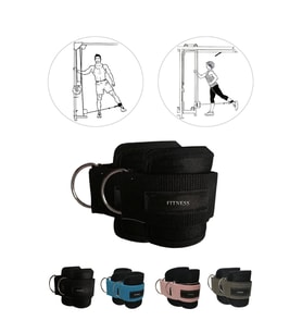 Spor Byfit Ayak Bilek Kayışı D-Ring Fitness Ağırlık Çekiş Aparatı (Siyah)