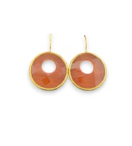 Kadir Jewellery 22 Ayar Altın Kaplama Kadın Taşlı Küpe -El İşçiliği Ve Hipoalerjenik Küpe (Kırmızı)
