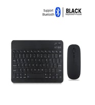 BKB011 Mini Kablosuz Bluetooth Klavye & Mouse Seti - Universal Uyumlu, Taşınabilir ve Şarjlı (Siyah)