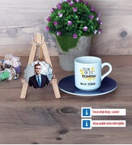 En İyi Eczacı Türk Kahvesi Fincanı Ahşap Altlıklı ve Fotoğraflı Ahşap Anahtarlık Hediye (Model 4)