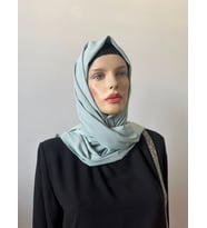 Lady Coco  Kadın Medine İpeği Şal ( 70 x 190 cm) (Su Yeşili)