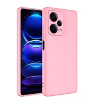 Vendas Xiaomi Redmi Note 12 Pro Plus 5G Uyumlu Lansman Serisi Içi Kadife Ipek Dokulu Lansman Kılıf (Pembe)
