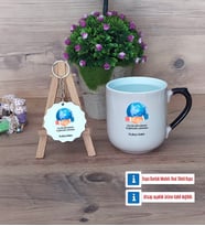 Uluslararası İlişkiler Uzmanı Kupa Bardak Kırmızı ve Ahşap Anahtarlık Hediye (Model 9)