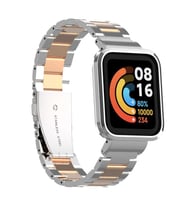 Mi Watch Lite Kordon Kasalı Metal Kordon (Gri - Pembe)