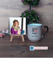 Yengeye Hediye Fotoğraflı Dekoratif Taş, Kupa Bardak Beyaz Hediye (Model 10)