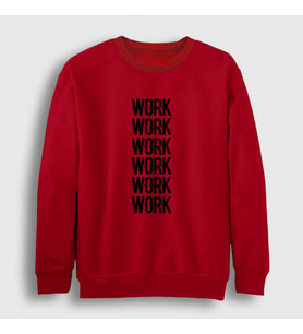 Presmono Unisex Beyaz Work Work Work Rihanna Sweatshirt 342108tt (Kırmızı)