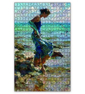 Cakapuzzle Deniz Martı Kadın Puzzle Yapboz MDF (Ahşap) (1000 Parça)