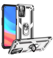 Oppo A96 4G Kılıf Yüzüklü Standli Tank Kapak (Gri)