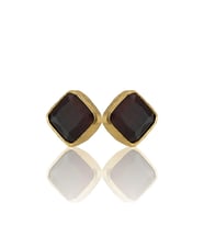 Kadir Jewellery 22 Ayar Altın Kaplama Kadın Minimal Küpe -El İşçiliği Ve Hipoalerjenik Küpe (Bordo)