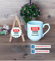 Hukuk Okuduğumu Söylemiş Miydim Kupa Bardak Kırmızı ve Ahşap Anahtarlık Hediye (Model 4)