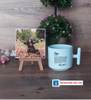 Teyzeye Hediye Fotoğraflı Dekoratif Taş, Kupa Bardak Beyaz Hediye (Model 12)