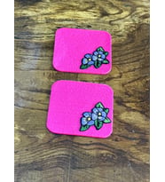 9X9 CM 2 Lİ NAKIŞ İŞLEMELİ BARDAK ALTLIĞI SERVİS ALTLIĞI (Pembe)