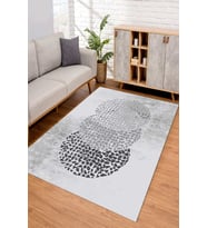 Dijital Kaymaz Taban Yıkanabilir Renkli Salon Halısı Mutfak Halısı Yolluk ND-SD-382 (Gri)