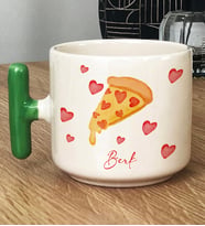 Kişiye Özel Pizza Lover Hediye T Kupa Bardak (Yeşil)
