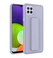 Galaxy A22 4G Kılıf Zore Qstand Katlanabilir Standlı Kılıf (Gri)