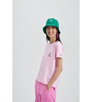 Face Of Niho Kadın Baskı Taş T-Shirt (Pembe)