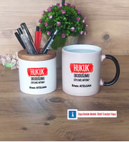 Hukuk Okuduğumu Söylemiş Miydim Kalemlik, Kupa Bardak T Kişiye Özel Hediye (Model 3)