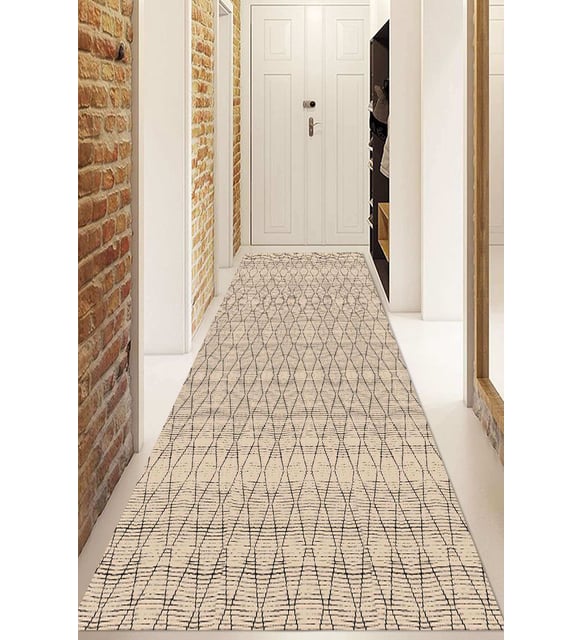Dijital Baskılı Kaymaz Taban Yıkanabilir Modern Yolluk Ve Koridor Halısı NDU-HT-726 (Vizon)