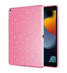Apple iPad Air 3 / Pro 10.5 Kılıf Işıltılı Parlak Görünüm Koton Case (Pembe)