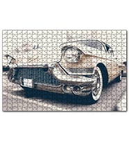 Cakapuzzle Krem Rengi Chevrolet Klasik Araba  Puzzle Yapboz MDF (Ahşap) (255 Parça)